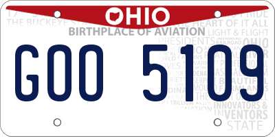 OH license plate GOO5109