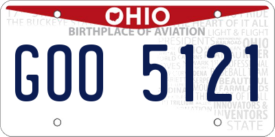 OH license plate GOO5121