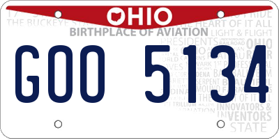 OH license plate GOO5134