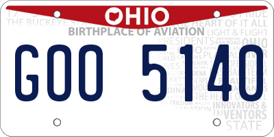 OH license plate GOO5140
