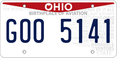 OH license plate GOO5141