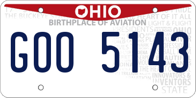 OH license plate GOO5143