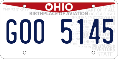 OH license plate GOO5145