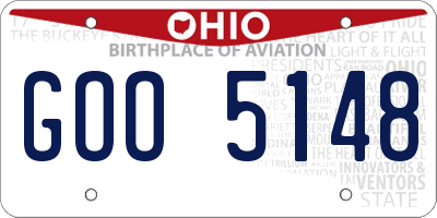 OH license plate GOO5148
