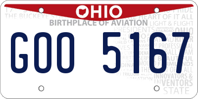 OH license plate GOO5167