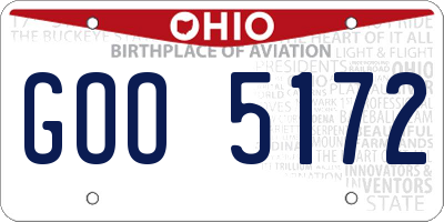 OH license plate GOO5172