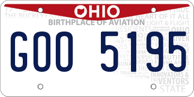 OH license plate GOO5195