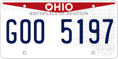 OH license plate GOO5197