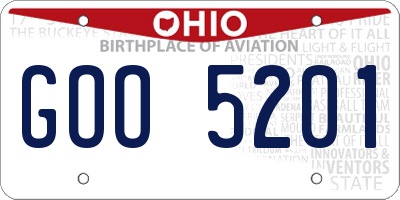 OH license plate GOO5201