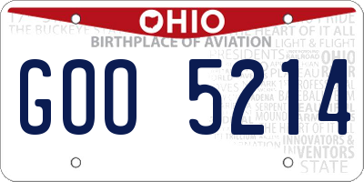 OH license plate GOO5214