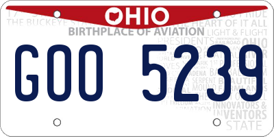 OH license plate GOO5239