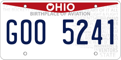 OH license plate GOO5241