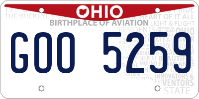 OH license plate GOO5259