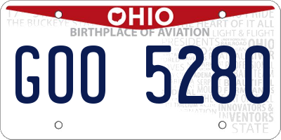 OH license plate GOO5280