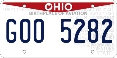 OH license plate GOO5282
