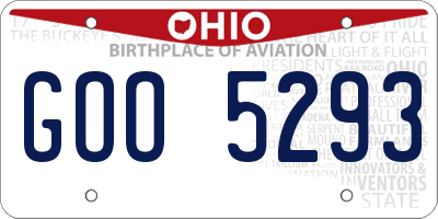 OH license plate GOO5293