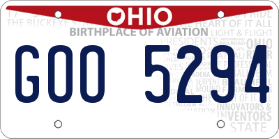 OH license plate GOO5294