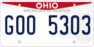 OH license plate GOO5303