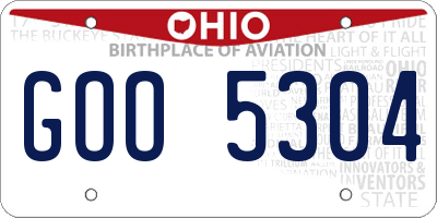 OH license plate GOO5304