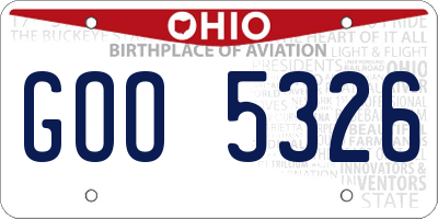 OH license plate GOO5326