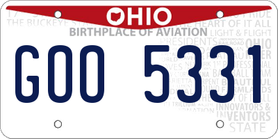 OH license plate GOO5331