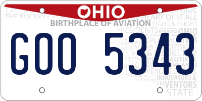 OH license plate GOO5343