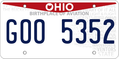 OH license plate GOO5352