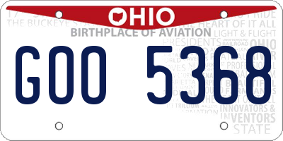 OH license plate GOO5368