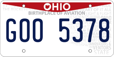OH license plate GOO5378