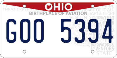 OH license plate GOO5394