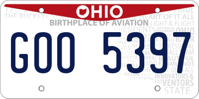 OH license plate GOO5397