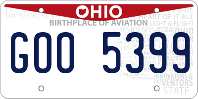 OH license plate GOO5399