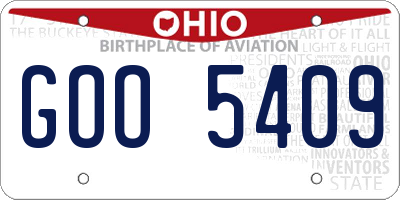 OH license plate GOO5409