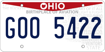 OH license plate GOO5422