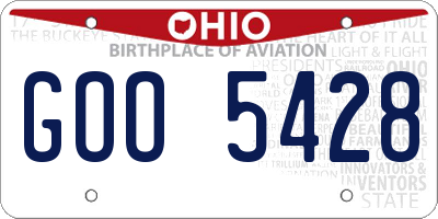 OH license plate GOO5428