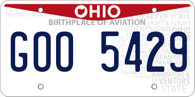 OH license plate GOO5429