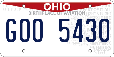 OH license plate GOO5430