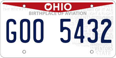 OH license plate GOO5432