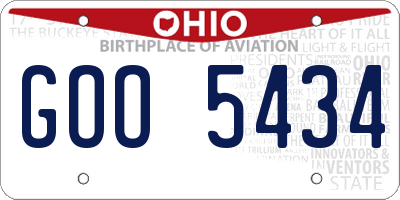 OH license plate GOO5434