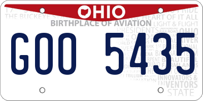 OH license plate GOO5435