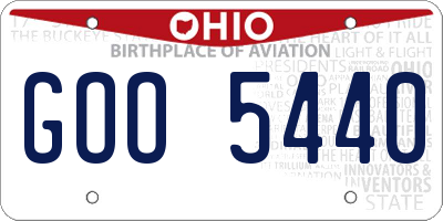 OH license plate GOO5440