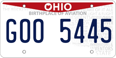 OH license plate GOO5445