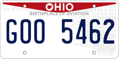 OH license plate GOO5462