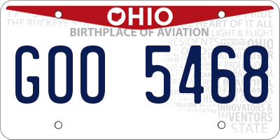 OH license plate GOO5468