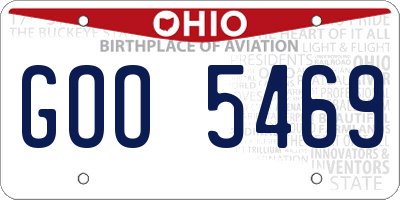 OH license plate GOO5469