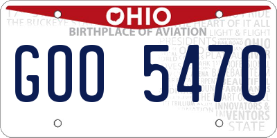 OH license plate GOO5470