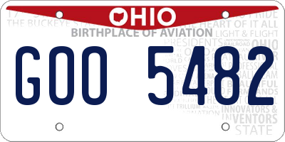 OH license plate GOO5482