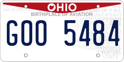 OH license plate GOO5484