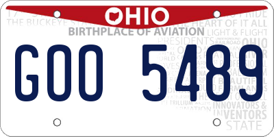 OH license plate GOO5489