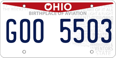 OH license plate GOO5503